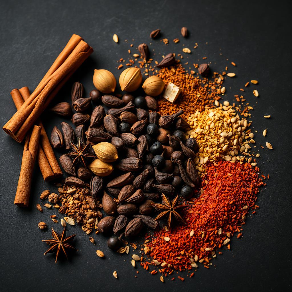 Especias indias seleccionadas para Garam Masala