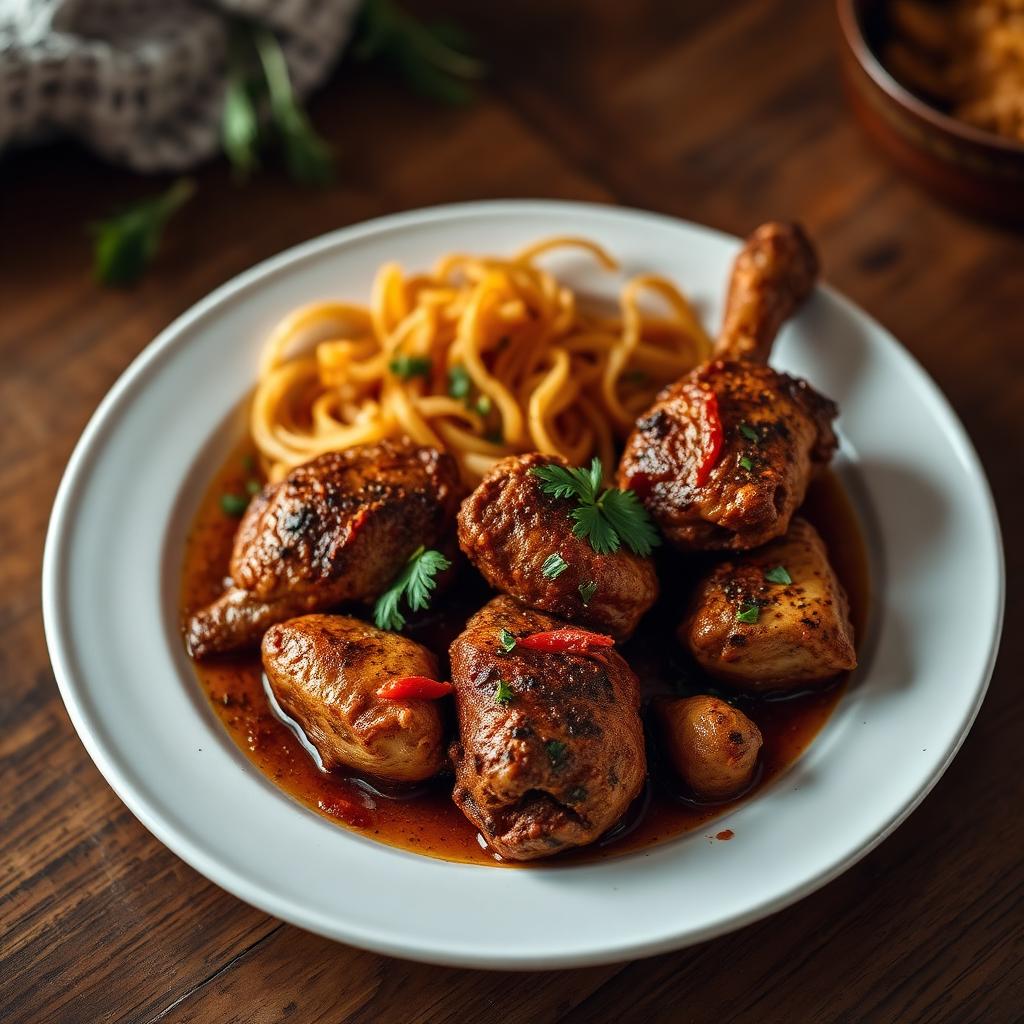 Pollo con especias indias